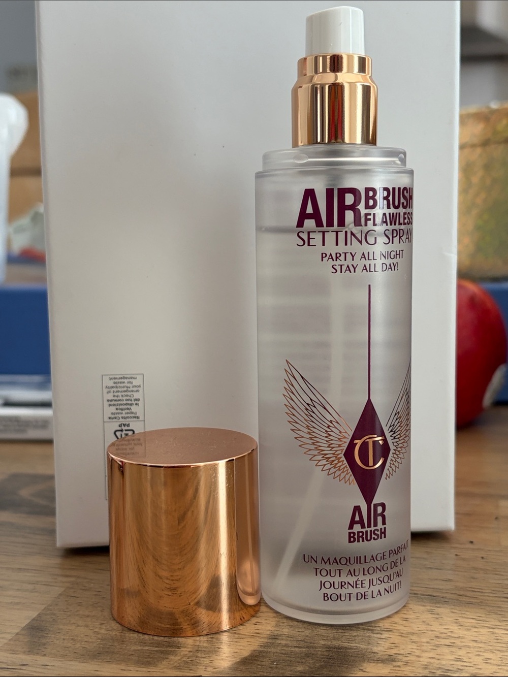 Charlotte Tilbury Airbrush Setting Spray in Rose Gold Accents